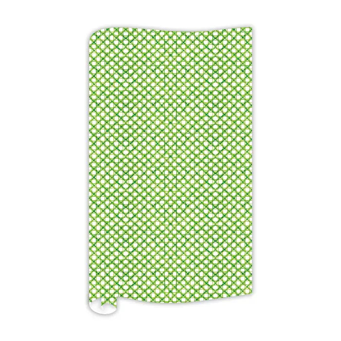 Kelly Green Cane Trellis Wrapping Paper