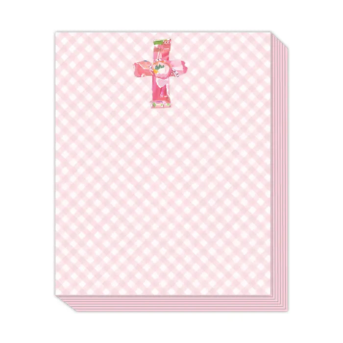 Pink Cross on Gingham Short Stack