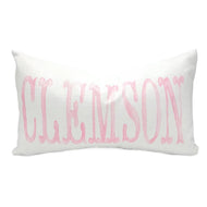 Pink Watercolor Clemson Pillow