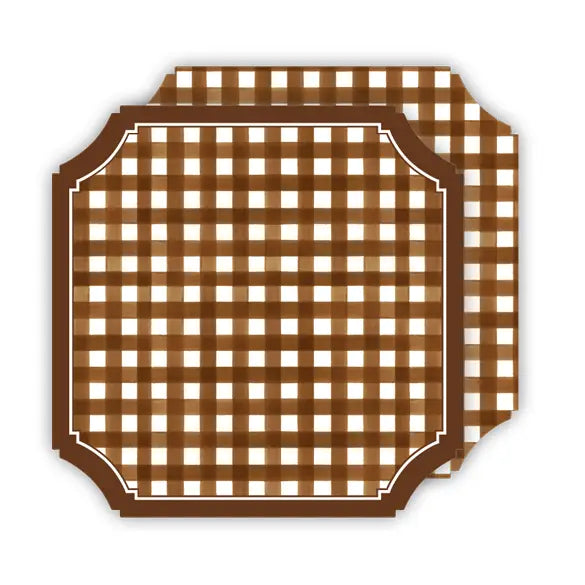 Gingham Brown Ticket Coaster