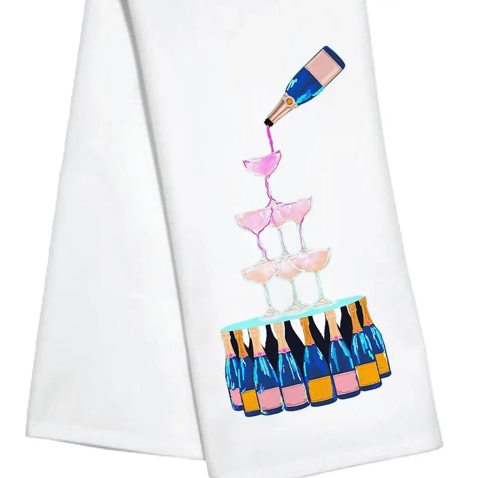 Pour Champagne Tower Kitchen Towel