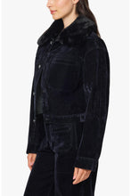 Load image into Gallery viewer, Habitual Fur Collar Cropped Jacket | Navy