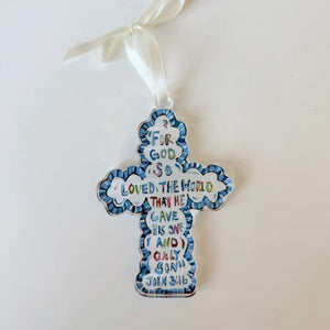 He Saved Cross Ornament