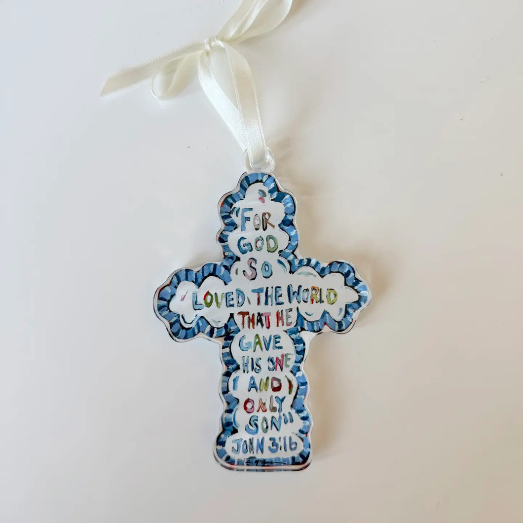 He Saved Cross Ornament
