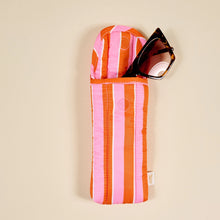 Load image into Gallery viewer, Puffy Sunglasses Case - Sicily Stripes Pink