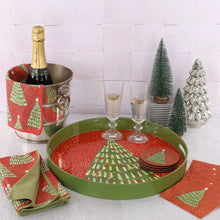 Load image into Gallery viewer, rockflowerpaper Festive Filigree Round Laquer Serving Tray
