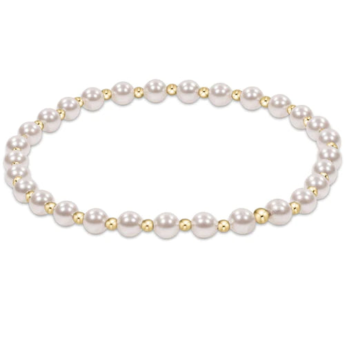 enewton Classic Grateful Pattern 4mm Bead Bracelet - Pearl