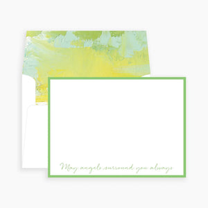 Anne Neilson May Angels Surround You Always Notecards | Green