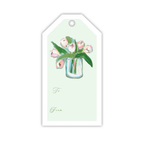 Green Tulips Gift Tag