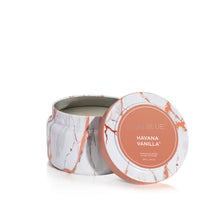 Load image into Gallery viewer, Havana Vanilla Modern Marble Travel Tin Candle