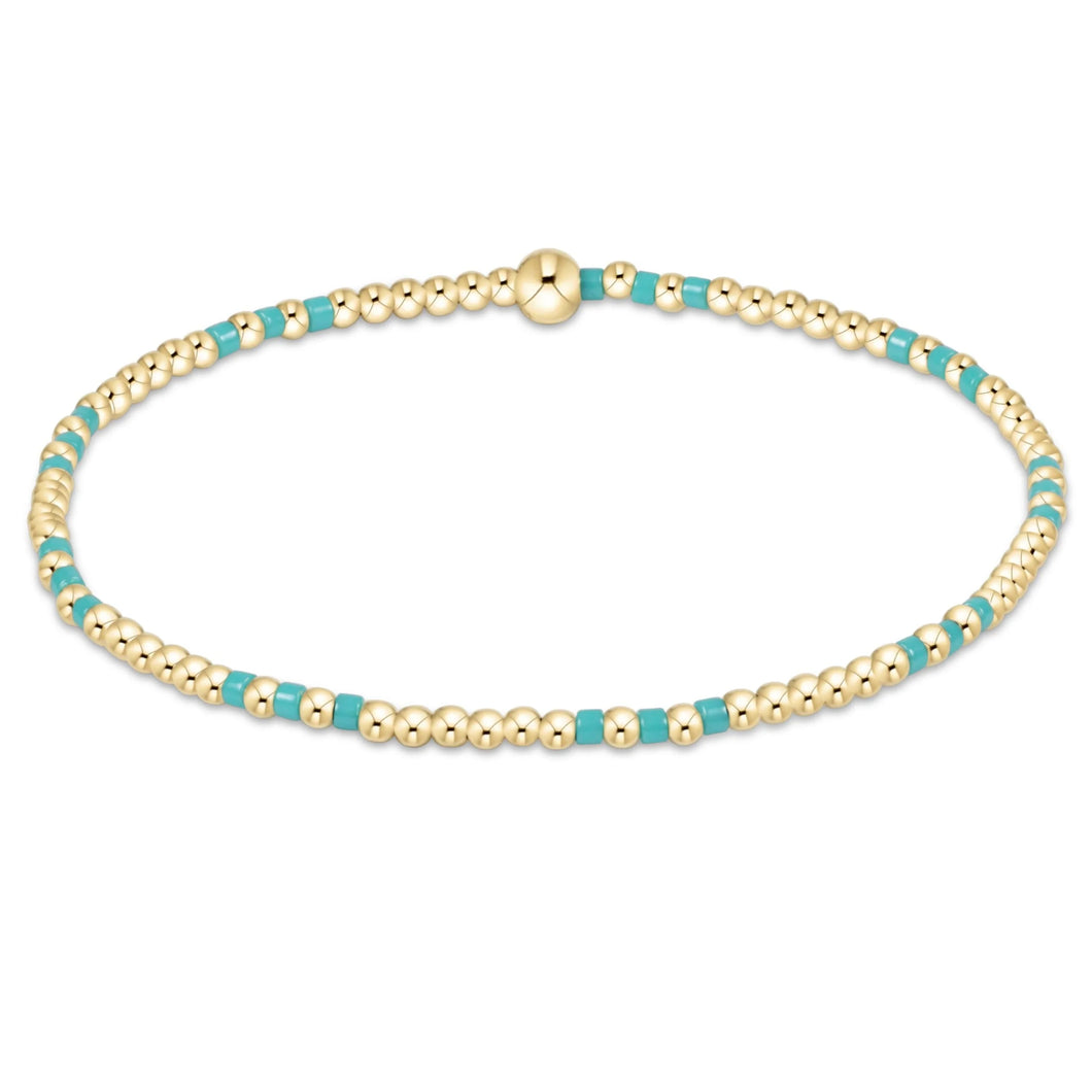 enewton Hope Joy Pattern 2mm Bead Bracelet - Turquoise