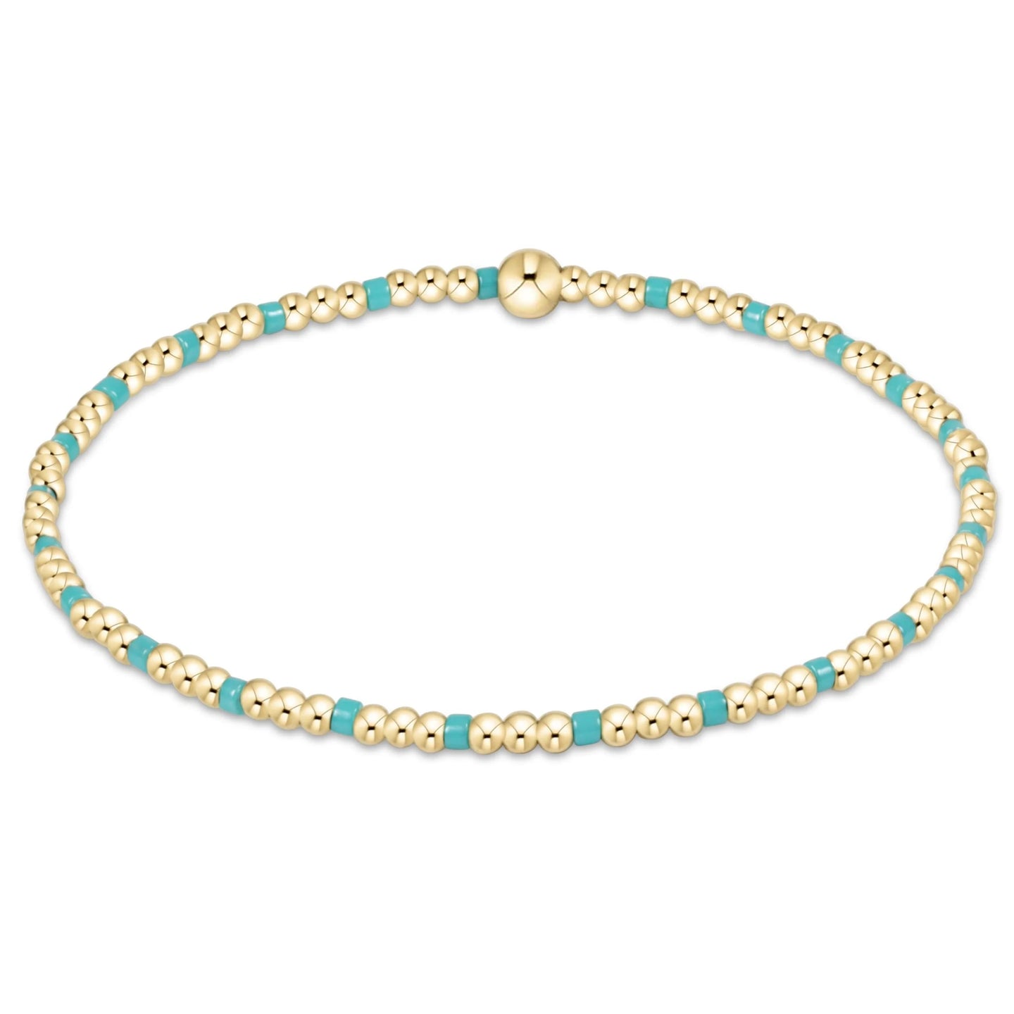 enewton egirl Hope Sincerity Pattern 2mm Bead Bracelet - Turquoise