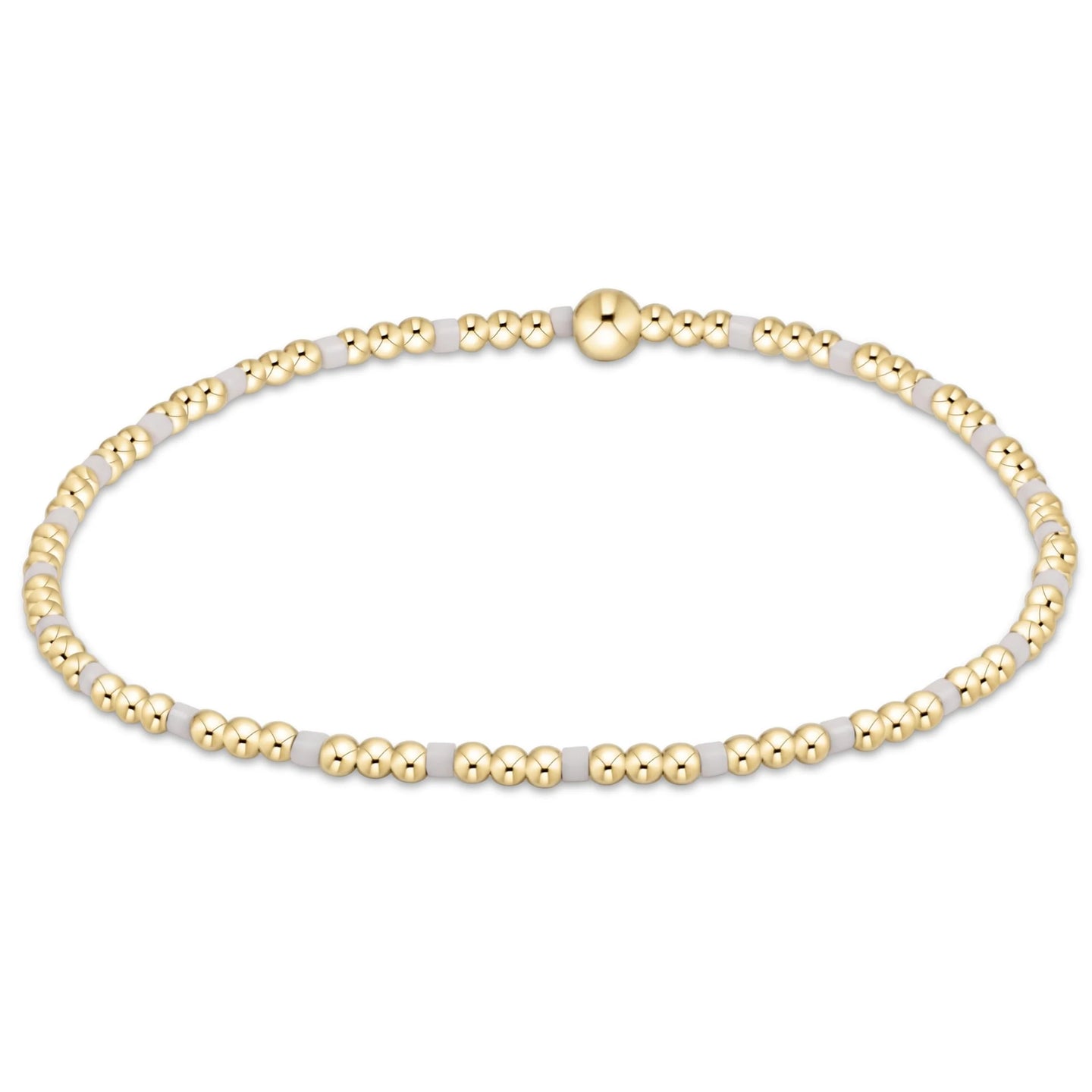 enewton egirl Hope Sincerity Pattern 2mm Bead Bracelet - White