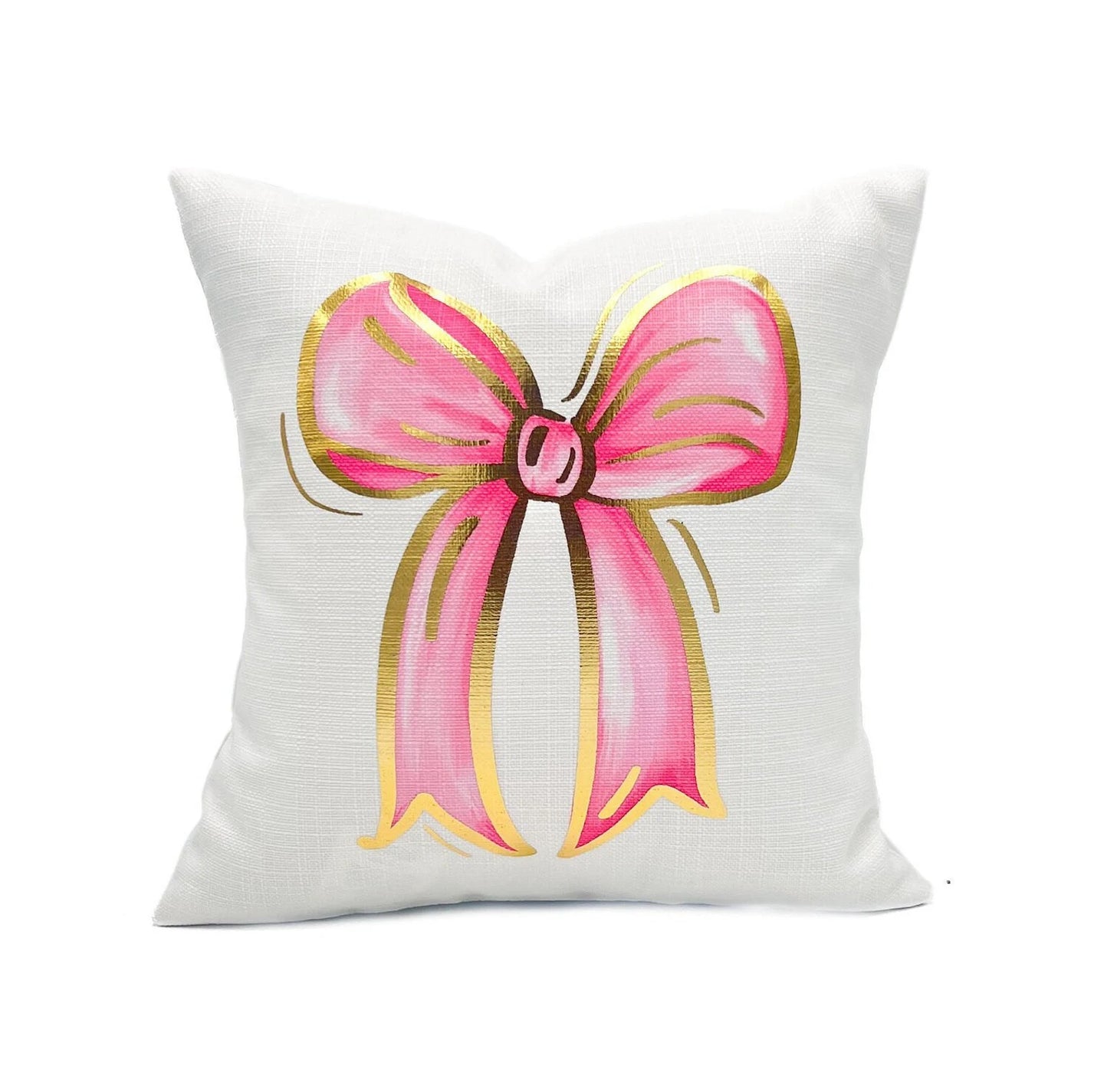 Rachel Brooks Pink Bow Gold Foil Pillow