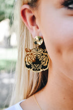 Load image into Gallery viewer, Gold Post Tiger Head Earrings