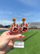 Load image into Gallery viewer, White &amp; Orange Tiger Paw Earrings