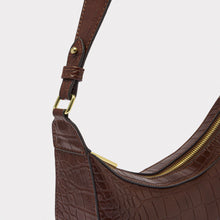 Load image into Gallery viewer, Katie Loxton Marni Faux Croc Small Shoulder Bag | Chocolate