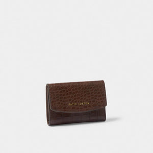 Katie Loxton Marni Faux Croc Wallet | Chocolate