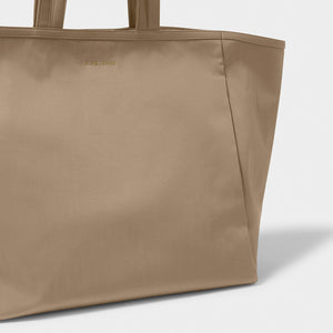 Katie Loxton Nylon On-Luxe Oversized Tote Bag | Taupe