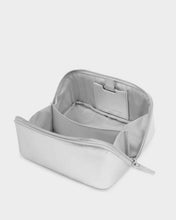 Load image into Gallery viewer, Katie Loxton Fold-Out Make Up Bag | Silver Patent Crackle