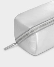 Load image into Gallery viewer, Katie Loxton Fold-Out Make Up Bag | Silver Patent Crackle