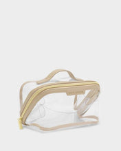 Load image into Gallery viewer, Katie Loxton Medium Clear Fold-Out Makeup &amp; Toiletry Bag | Light Taupe