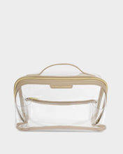 Load image into Gallery viewer, Katie Loxton Large Clear Fold-Out Makeup &amp; Toiletry Bag | Light Taupe