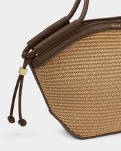 Load image into Gallery viewer, Katie Loxton Florence Mini Tote Bag | Natural Raffia / Bitter Chocolate