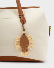 Load image into Gallery viewer, Katie Loxton Raffia Fish Bag Charm | Cognac / Raffia