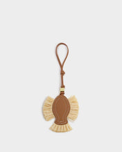 Load image into Gallery viewer, Katie Loxton Raffia Fish Bag Charm | Cognac / Raffia