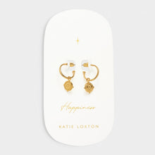 Load image into Gallery viewer, Katie Loxton Happiness | Antique Coin Hoop Earrings | Gold Coated