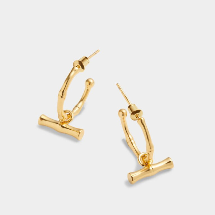 Katie Loxton Bamboo Hoop Earrings | Gold Coated