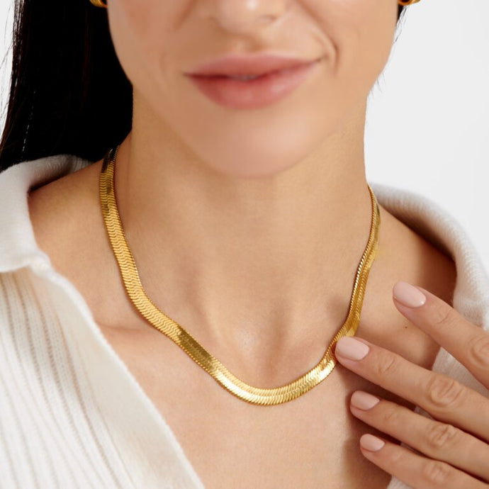 Katie Loxton Ciana Large Snake Chain Necklace | Gold Coated