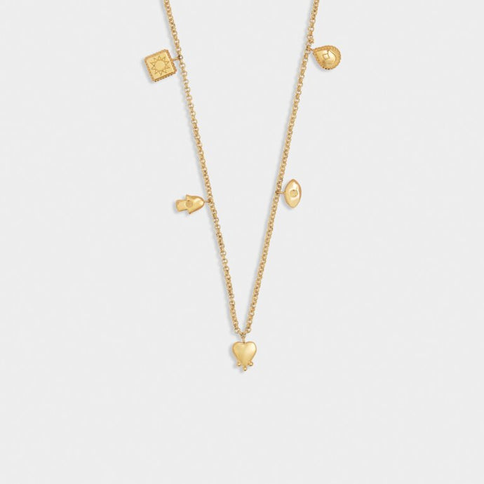 Katie Loxton Boheme Charm Necklace | Gold Coated