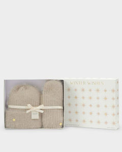 Katie Loxton Gift Boxed Hat And Mitten Set | Taupe