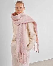 Load image into Gallery viewer, Katie Loxton Recycled Striped Tassel Scarf | Blush Pink &amp; White Plaid