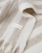 Load image into Gallery viewer, Katie Loxton Recycled Striped Tassel Scarf | Off White &amp; Sand
