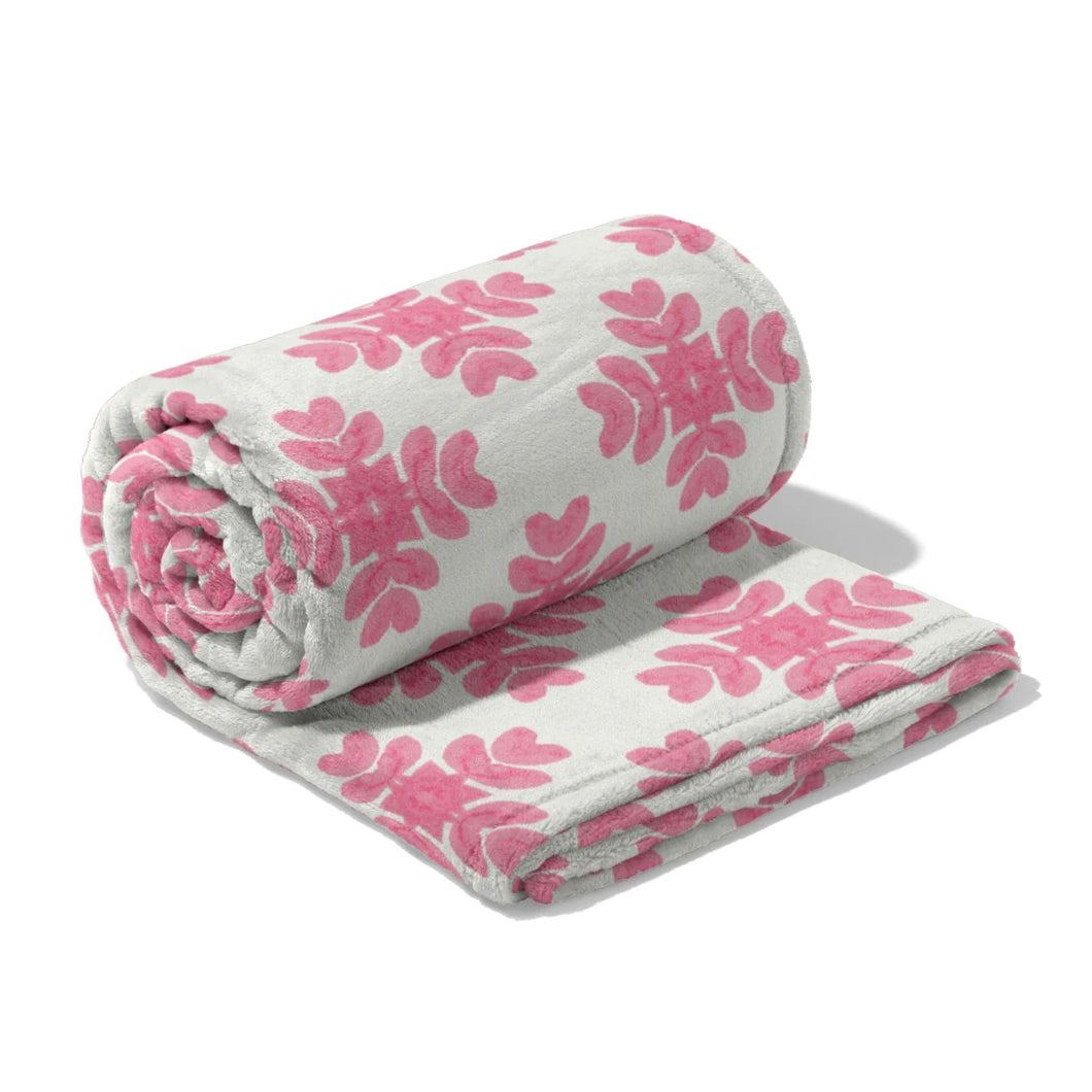 Laura Park Brushstrokes Pink Fleece Blanket