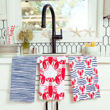 Load image into Gallery viewer, rockflowerpaper Lobster Waves Cotton Kitchen Towel Set