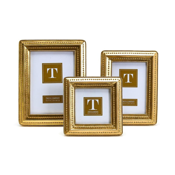 Gold Beaded Edge Photo Frames