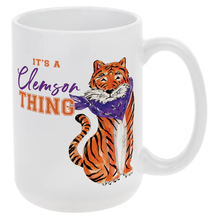 Purple Sitting Tiger Mug