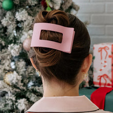 Load image into Gallery viewer, Teleties Merry Pinkmas Large Flat Rectangle Hair Clip