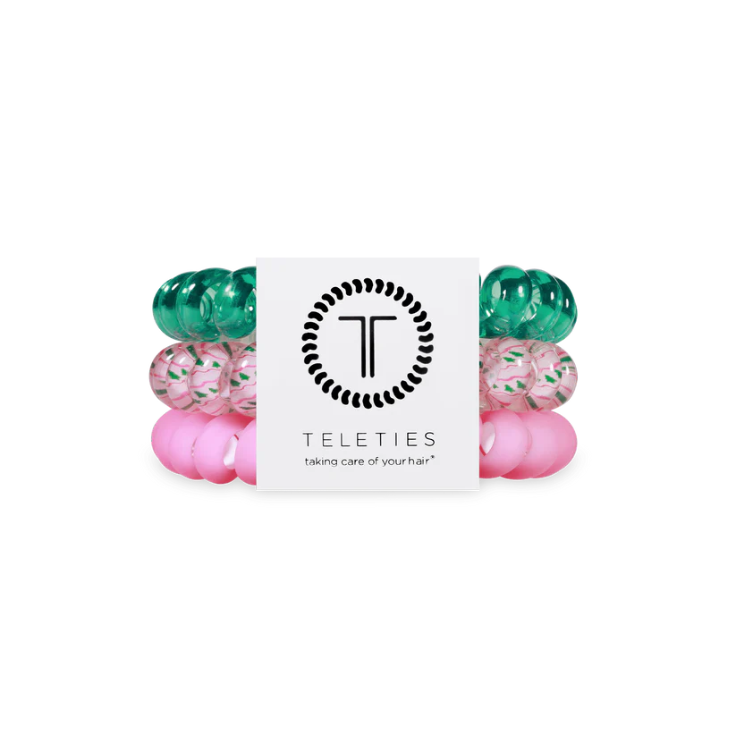 Teleties Merry Pinkmas Large Hair Ties