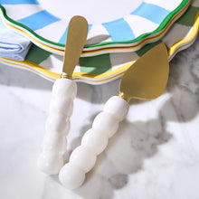 Load image into Gallery viewer, Beaded White Cheese Knives in Gift Box