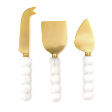 Load image into Gallery viewer, Beaded White Cheese Knives in Gift Box