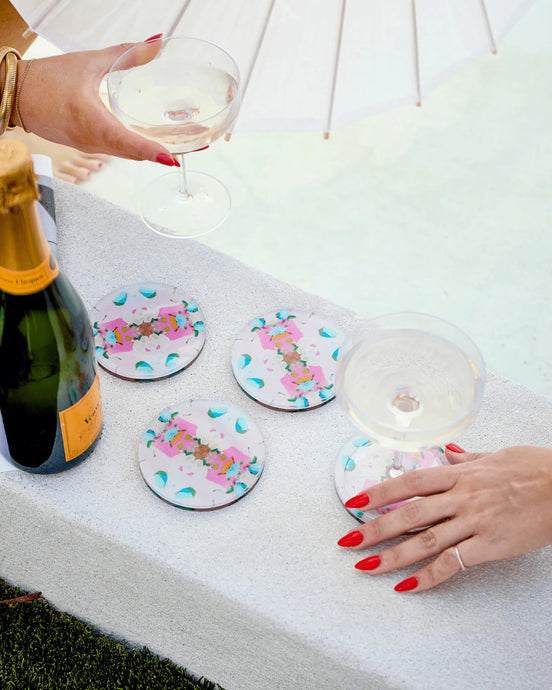 Tart by Taylor x Laura Park Monet's Garden Pink Coaster
