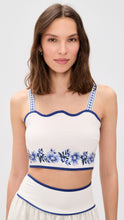 Load image into Gallery viewer, Moon River Sleeveless Crop Top Floral Detail Woven Top | Off White Multi
