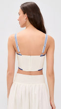 Load image into Gallery viewer, Moon River Sleeveless Crop Top Floral Detail Woven Top | Off White Multi