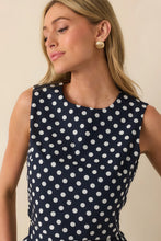 Load image into Gallery viewer, Prosperina Ellie Crop Top | Navy Polka Dot