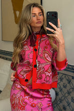 Load image into Gallery viewer, Never Fully Dressed Pink Paisley Oslo Cardigan